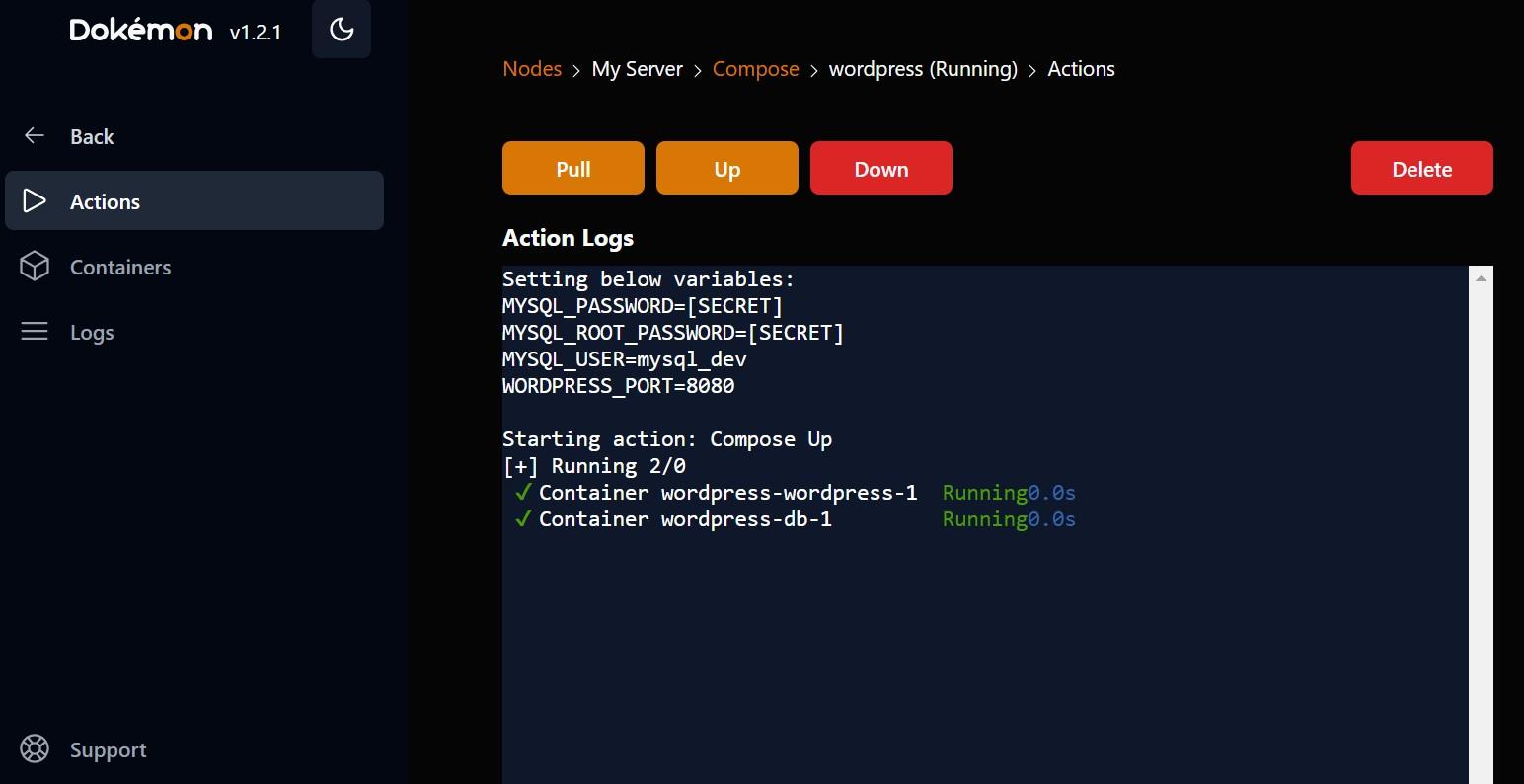 Dokémon compose project deployment interface