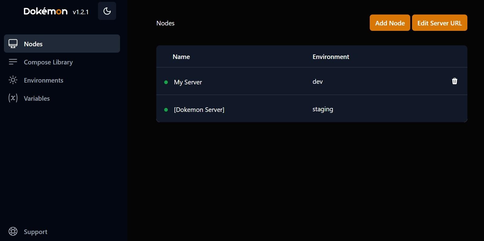 Dokémon nodes management interface